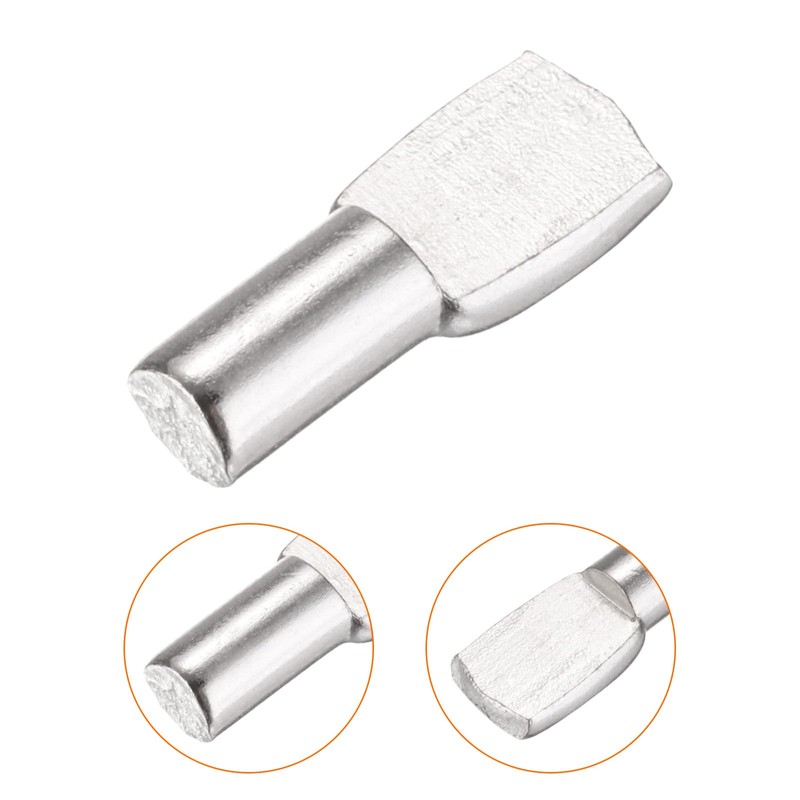 sourcing map 50pcs Shelf Support Peg 5mm/0.2" Spoon Shaped Iron
