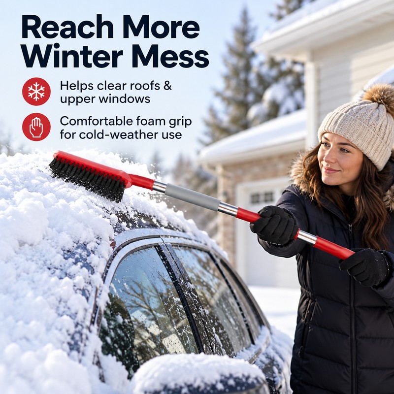 2-in-1 Car Snow Brush and Ice Scraper – 24.41-Inch Winter