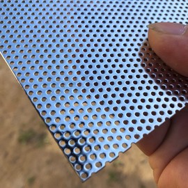 FengYoo Perforated Plate Stainless Steel Perforated Grid Stainless Steel Grid 1.5 mm Hole Thickness 1.1 mm 400 mm x 200 mm Perforated Metal