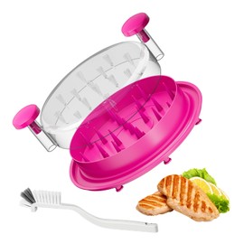 Arshray Chicken Shredder Large Chicken Shredder Tool Twist, Meat Shredder Machine with Cleaning Brush, BPA Free, Strong Anti-Slip, Dishwasher Safe, Suitable for Pork Beef Chicken (Pink)