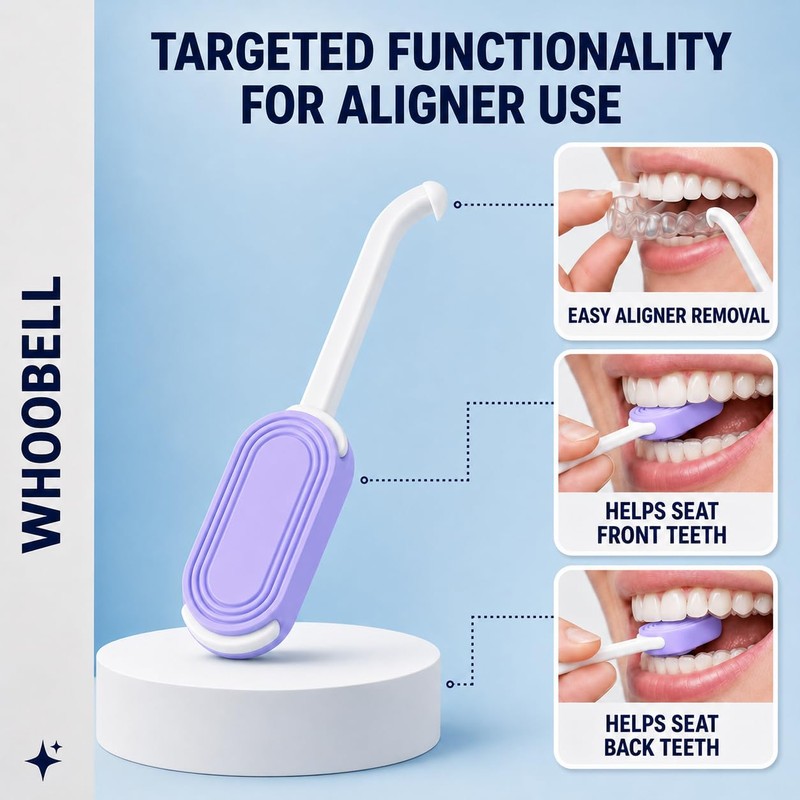 Whoobell 2-in-1 Aligner Remover Tool with Chew Pad, 2 Pack