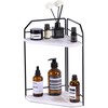 INIUNIK Corner Bathroom Counter Organizer - 2 Tier Wood Vanity