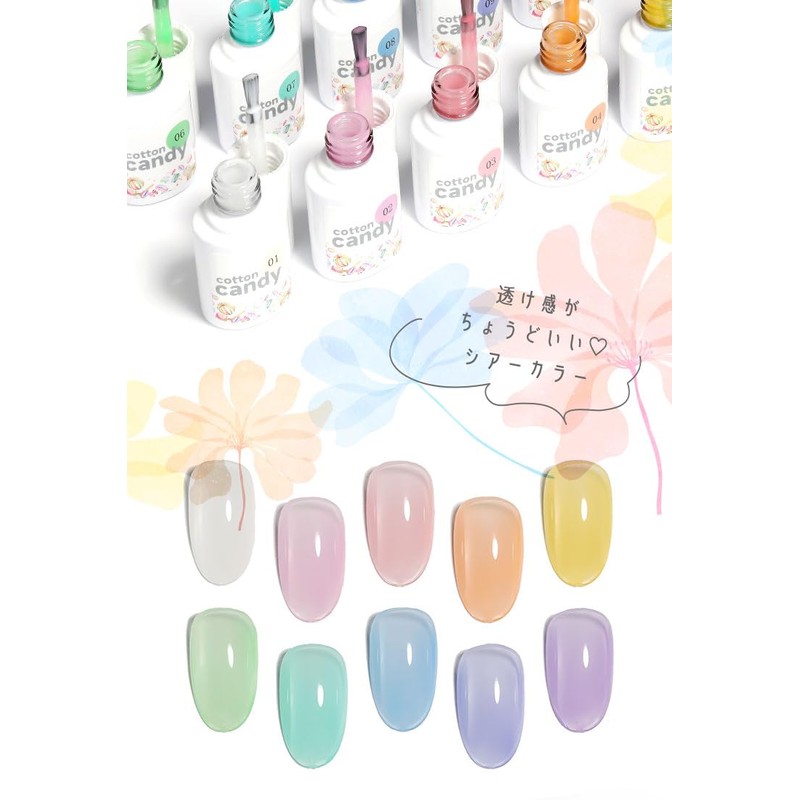 Cotton Candy Cotton Candy Gel Nail Pastel, Color Gel, Sheer,