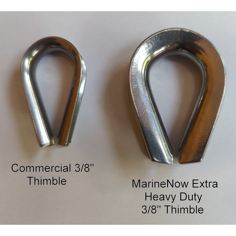 MarineNow Extra Heavy Duty Wire Rope Thimble 316 Stainless Steel