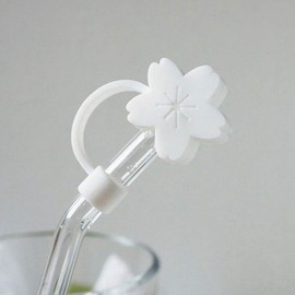 White Cute Silicone Straw Tips Cover Silicone Reusable Drinking Straw Tips Lids Colorful Straw Plugs for 6-8 mm Straws