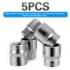 5-Piece 19mm Shallow Sockets, 3/8-Inch Drive, 6-Point, Corrosion Resistance, Compatible