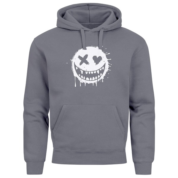 Neverless® Men's Hoodie Print Smiling Drip Face Fashion Street Style,