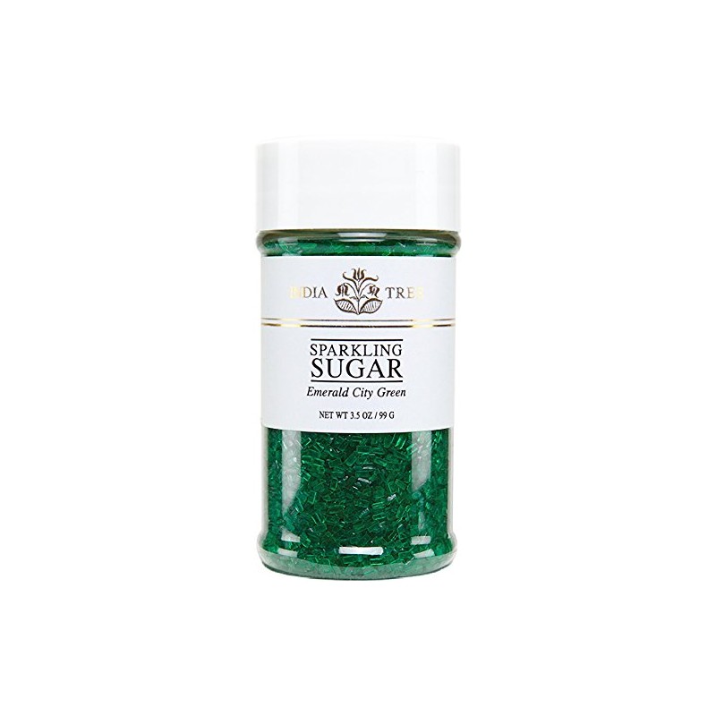 Pure Green Sparkling Sugar , Shimmery Sugar Sprinkles for Baking