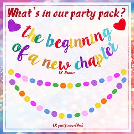 The Beginning of a New Chapter Banner - Colorful Garland Banners for Farewell Engagement Graduation New Job New House Warming Retirement Divorce Resignation Party Decorations