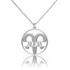 LoEnMe Jewelry Silver Plated Aries Woman Custom Made Engraved Sterling