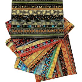 Ethnic Cotton Craft Fabric Bundles Patchwork,Fabric Fat Quarters Bundle 5PCS 50 x 40cm Fat Squares Sewing Patchwork Different Pattern Cloths DIY Scrapbooking Artcraft (Ethnic-5-50 * 40)
