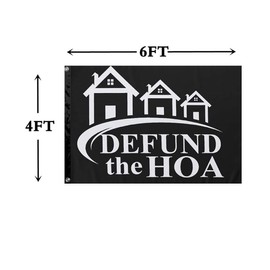 Masquita DEFUND THE HOA Flags 4x6FT Indoor Outdoor Vivid Color Double-Stitched Edges and Flags with Two Brass Grommets. (4x6ft)