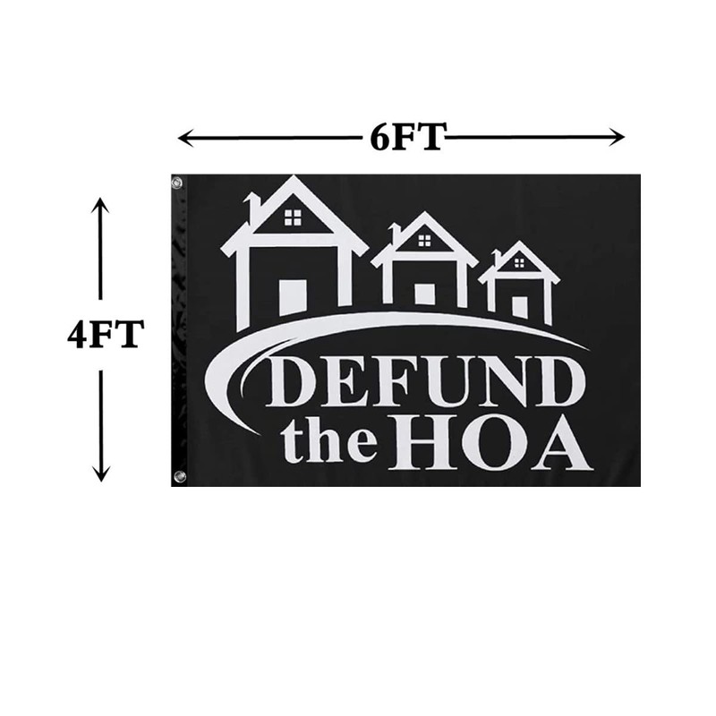 Masquita DEFUND THE HOA Flags 4x6FT Indoor Outdoor Vivid Color