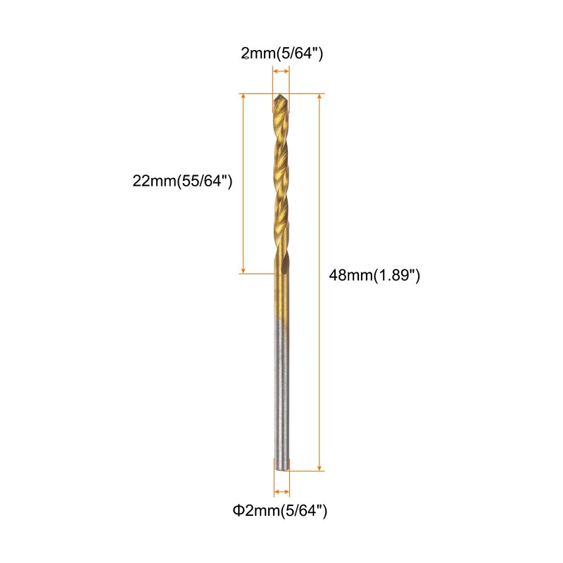 sourcing map 10pcs Brad Point Drill Bit 2mm(5/64") Dia Straight