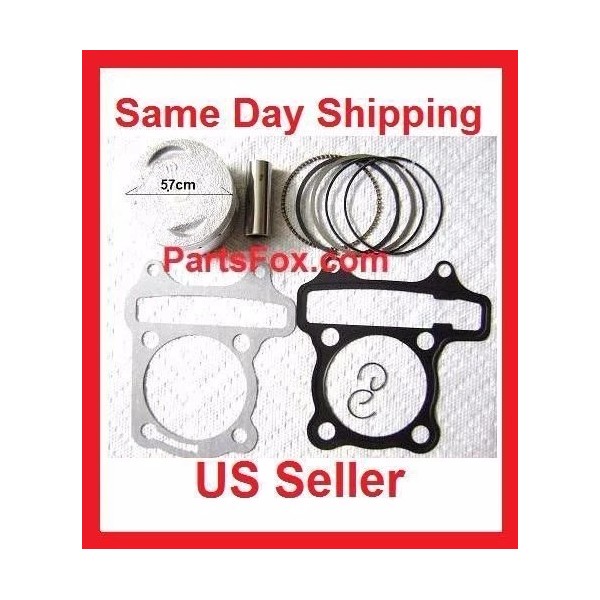 Unbranded/Generic 150cc Piston Set Rings 57.4mm Gasket GY6 Engine Scooter