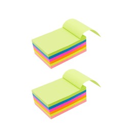 4A Sticky Notes,4 x 6 Inches,Large Size,Neon Assorted,Self-Stick Notes,100 Sheets/Pad,6 Pads/Pack,2 Packs,1200 Sheets Total,4A 406x6-N