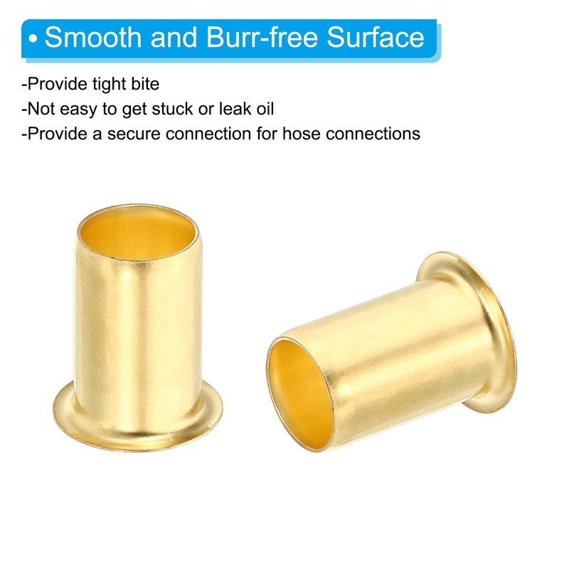 PATIKIL Brass Compression Insert, 20 Pack 12mm OD x 9mm