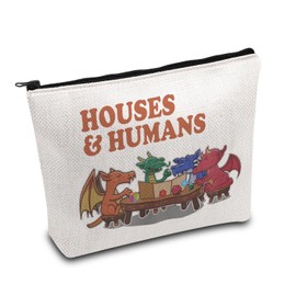KUIYAI Houses and Humans Dragon Roleplaying Zipper Pouch Dragon and Dice Gift for Gamer Video Game Lover Gift (Houses humanUK)