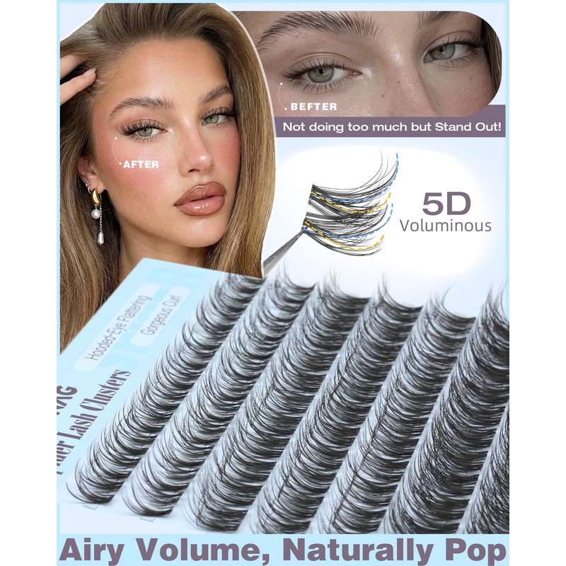 TOOCHUNAG Spider Lash Clusters Breeze Wispy Cluster Eyelash Extensions Fluffy