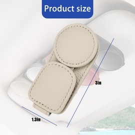 zipelo Sunglasses Holder for Car Visor, Magnetic Leather Vehicle Eyeglass Hanging Double Clip, Automotive Interior Glasses Ticket Card Hanger Clamp, Universal for SUV, Sedan, Truck(Brige)