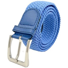 LisaModa LM1000 Men's Stretch Braided Belt Fabric Belt Many Colours, Blue 032