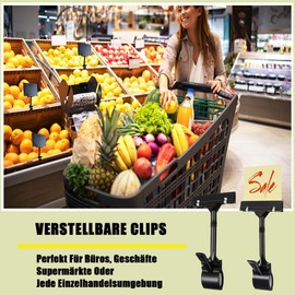 Price Tag Holder, Pack of 10 Price Tag Holders for Clamping, Price Tag Stand Clip, Clip Sign Holder for Shopping Malls, Wet Markets, Supermarkets