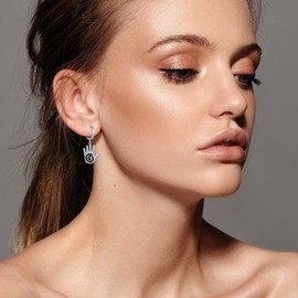 Sterling Silver Hoop Earrings Stingray Dragon Dangle Earrings Jewelry Gift for Men Women, Sterling Silver