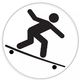 Kiwi Gifts Skateboarder Icon - Circle Sticker Decal 3 Inch