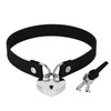 Dishowme Leather Necklace with Padlock Heart Necklace with Lock and