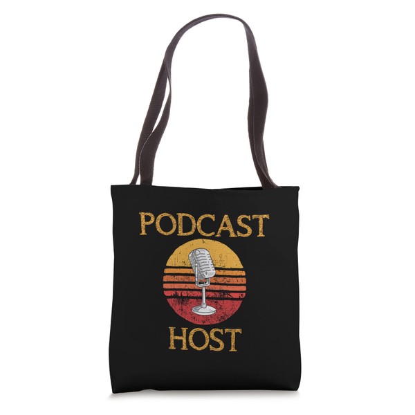 Retro Podcaster Hosting Channel Podcast Microphone Podcaster Tote Bag