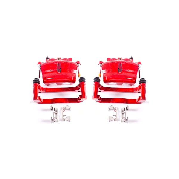 Power Stop Front S5004 Pair of High-Temp Red Powder Coated Calipers