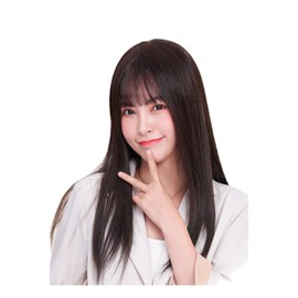 HIYE 100% Human Hair Ultra Long Full Wig, Fashionable Wig, Real Skin, Artificial Skin, 23.6 inches (60 cm)