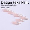 24Pcs White French Tip Press on Nails Medium Almond Fake