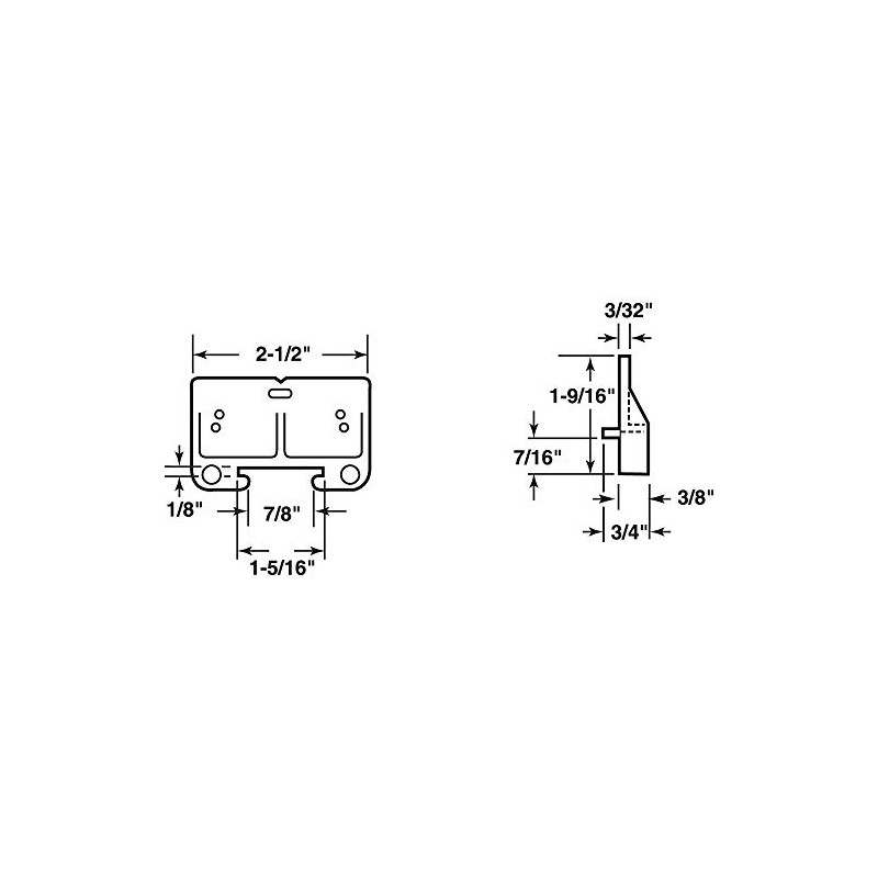 Prime-Line R 7128 1/8 In. x 1-5/16 In., White Drawer