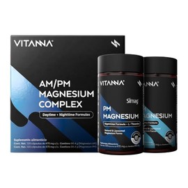 Magnesio AM + PM | Malato, Citrato, Bisglicinato y Magnesio Marino con L-Teanina | Certificado FST | Energía Diurna y Relajación Nocturna | 240 Cápsul