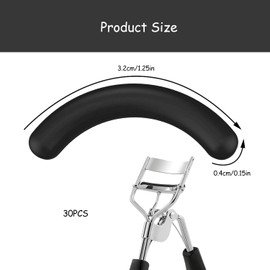 Rumyve30pcs Eyelash Curler Pencil Refill Pad,Rubber Roll Filler,Replacement Pencil Refill Pad High Elastic Eyelash Soft Curler Pad Universal Eyelash Curler with Clear Storage Case(Black)