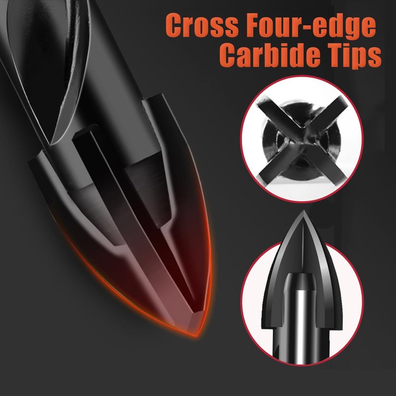 AVERZELLA 10-Piece Carbide Drill Bits Set for Ceramic, Concrete, Tile,