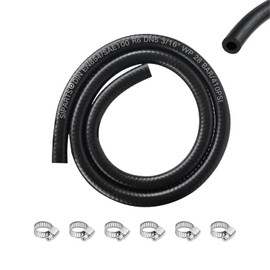 1 Metre Fuel Hose 5 mm Inner Diameter Fuel Hose with 6 Pieces Hose Clamps Fuel Line for Lawnmower, Car, Tractor, Small Engines