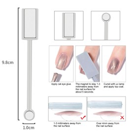 HYWWPFLAY 8Pcs Cat Eye Nail Magnet for Nail Art Multifunctional Cat Eye Gel Nail Polish Magnetic Strong Nail Art Magnet Board Cat Eye Magnets Stick Cat Eye Nails Design Manicure Tool