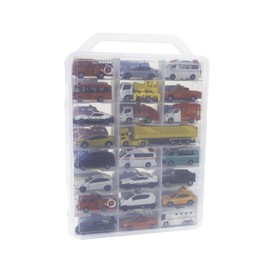 Benrii Tomica Storage Case with Handle, Double-Sided Storage Mini Car Case, Holds Up to 48 Vehicles, Hot Wheels Mini Car Case