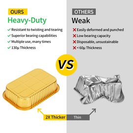 RUZIQI 40 Pack 8.7"×6" Aluminum Foil Pans with Lids Heavy Duty 2.25 LB Capacity Foil Food Containers with Lids, Disposable Tin Foil Pans with Lids for Baking, Meal Prep, Freezer, Heating and Takeout