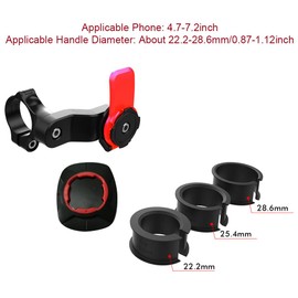 Kisbeibi Bike Phone Mount, Motorcycle Handlebar Phone Mount for Most 4.7 to 7.2 inch Smartphones, Bicycle Accessories, Detachable Bike Phone Mount with Ultra Lock Quick Mount (Black)