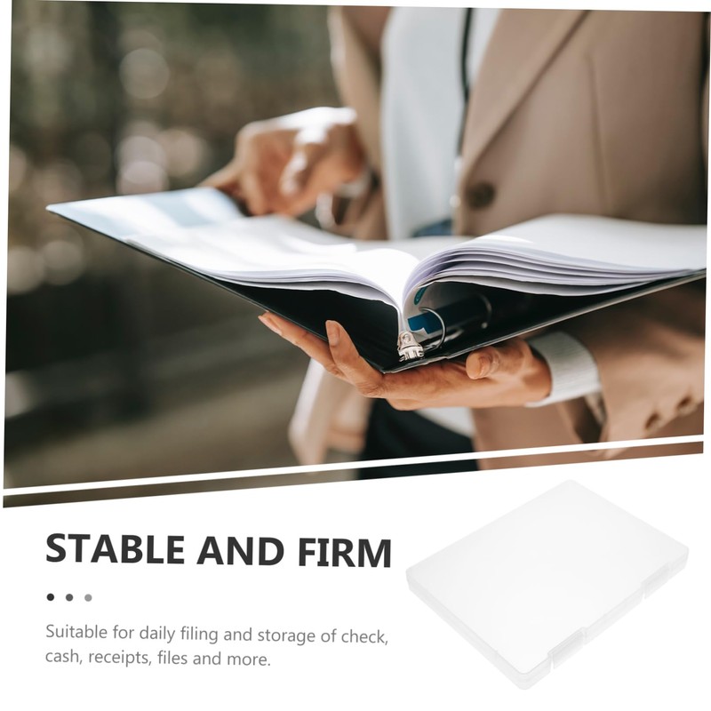 Operitacx Box Portable File Boxes White Document Plastic Plastic Project