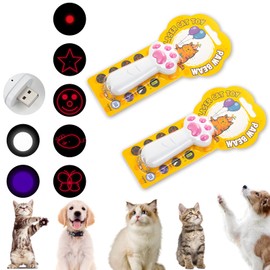 VZZNN 2 Pack Interactive Cat Toys for Indoor Cats and Dogs, USB Rechargeable 7 in 1 Cat Teaser, 5 Patterns & 3 Modes, Training Chaser Toy for Fun and Exercise (White+White)