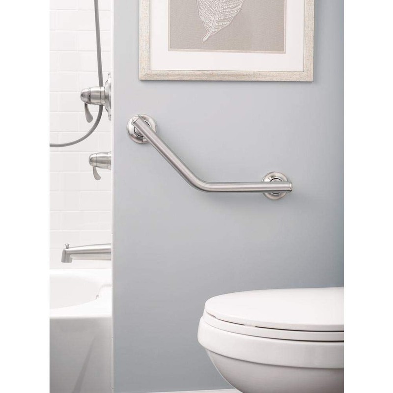 Moen Brushed Nickel Bathroom Safety 16-Inch Stainless Steel Angled Shower