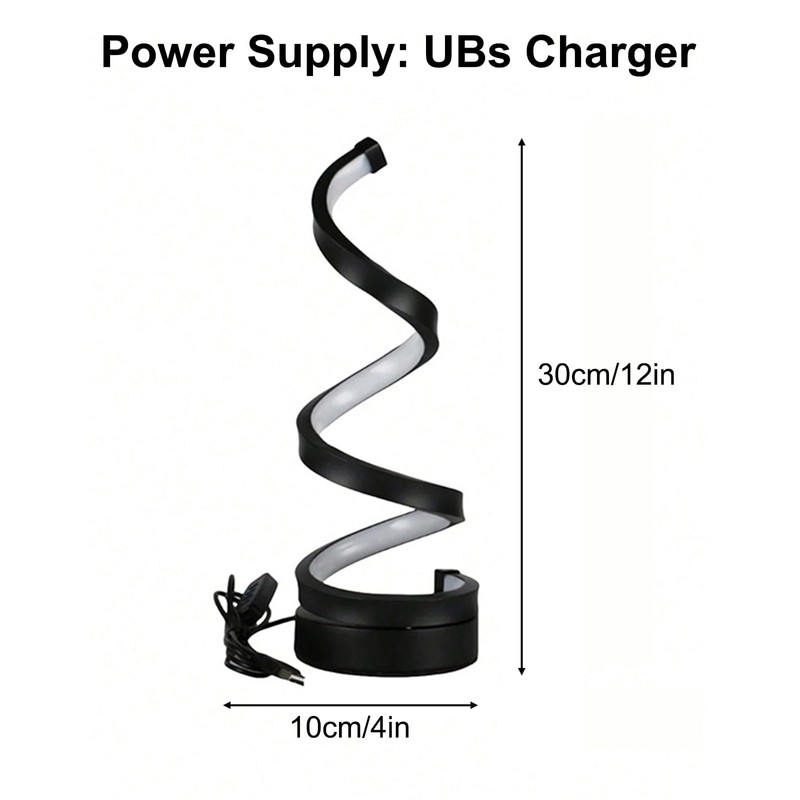 NCONCO Spiral LED Table Lamp for Bedroom, USB Powered Desk