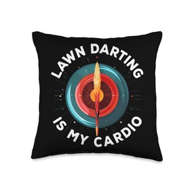 Lawn Darts Jarts Javelin Darts Target Bullseye Yard Darts Throw Pillow