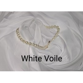 Unbranded White 116" wide semi-sheer Voile by yard, party decoration, craft. Free swatches