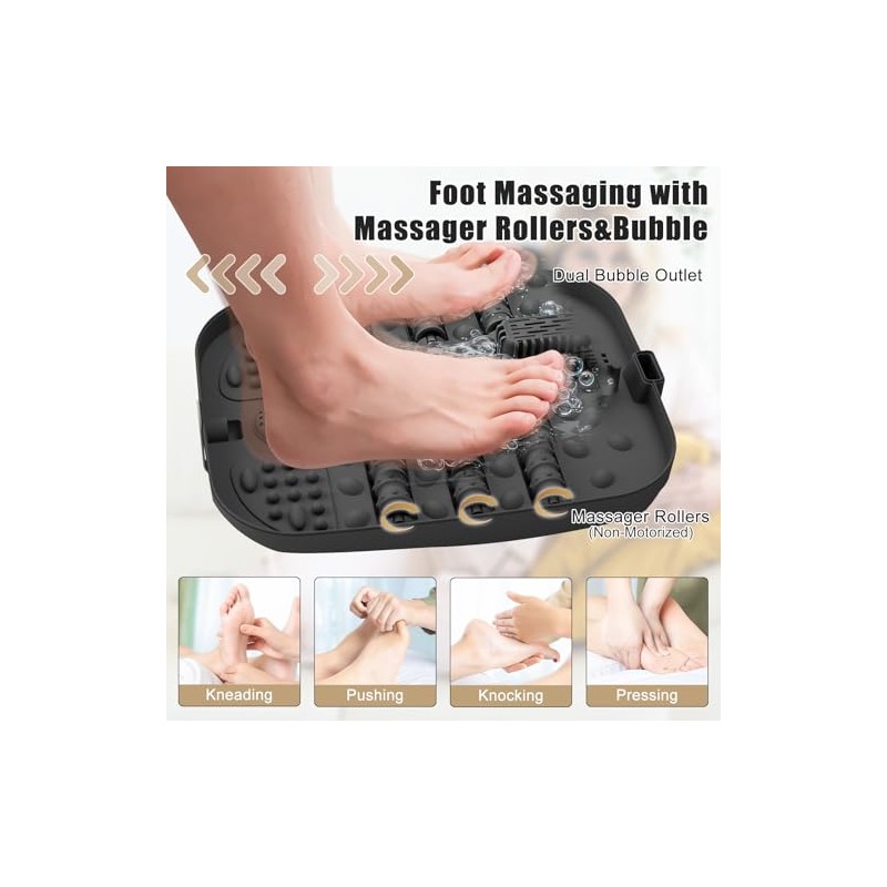 Foot Spa Bath Massager with Heat, Bubble, Temperature Control, Remote