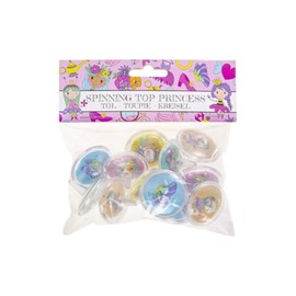 DUCKIEZ 1 pack of 12 Princess Spinning Tops. 5 different designs chosen at random. Perfect party bag filler or school fete giveaway!